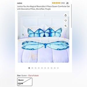Justice “You Are Magical” Reversible 4pc Comforter Set - Brand New